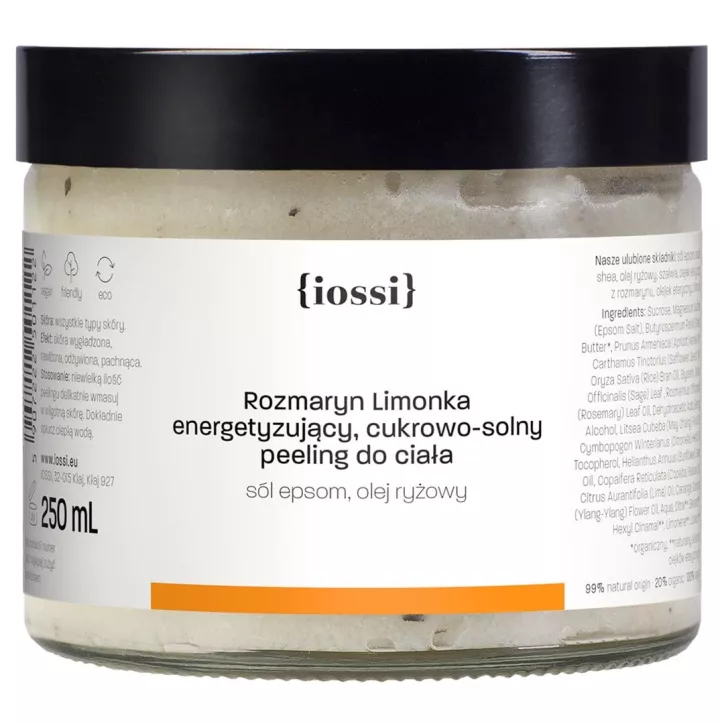Rozmaryn Limonka. Odświeżający cukrowy peeling do ciała z olejem ryżowym Rozmaryn Limonka. Odświeżający cukrowy peeling do ciała z olejem ryżowym