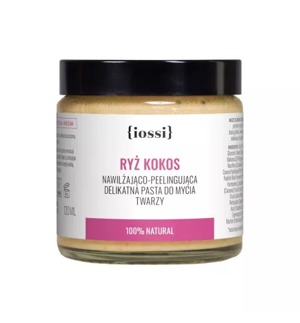 Ryż i Kokos. Peelingująca pasta do mycia twarzy z proteinami ryżowymi i ekstraktem z kokosa – naturalny kosmetyk | Sklep Iossi