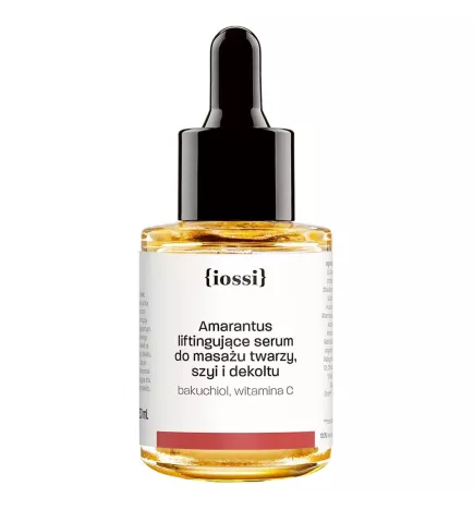 Amarantus. Serum Liftingujące do masażu twarzy, szyi i dekoltu z bakuchiolem, witaminą C – naturalny kosmetyk | Sklep Iossi