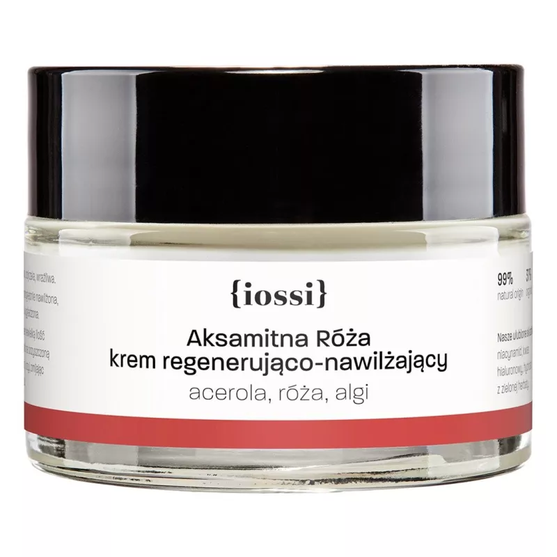 Aksamitna Róża. Krem regenerująco nawilżający. Acerola, róża, algi – naturalny kosmetyk | Sklep Iossi