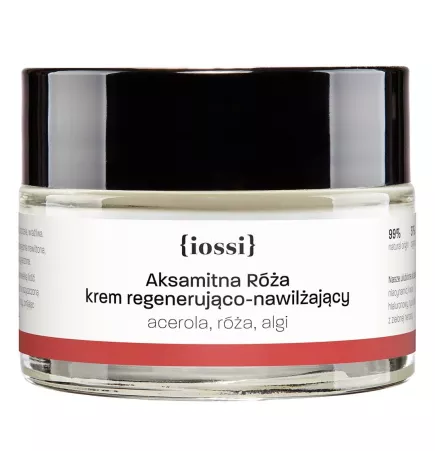 Aksamitna Róża. Krem regenerująco nawilżający. Acerola, róża, algi – naturalny kosmetyk | Sklep Iossi