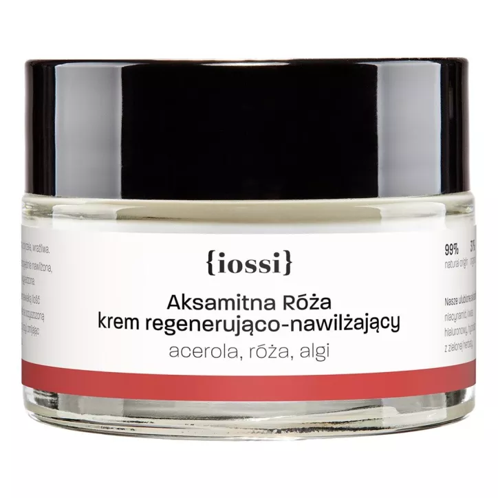 Aksamitna Róża. Krem regenerująco nawilżający. Acerola, róża, algi