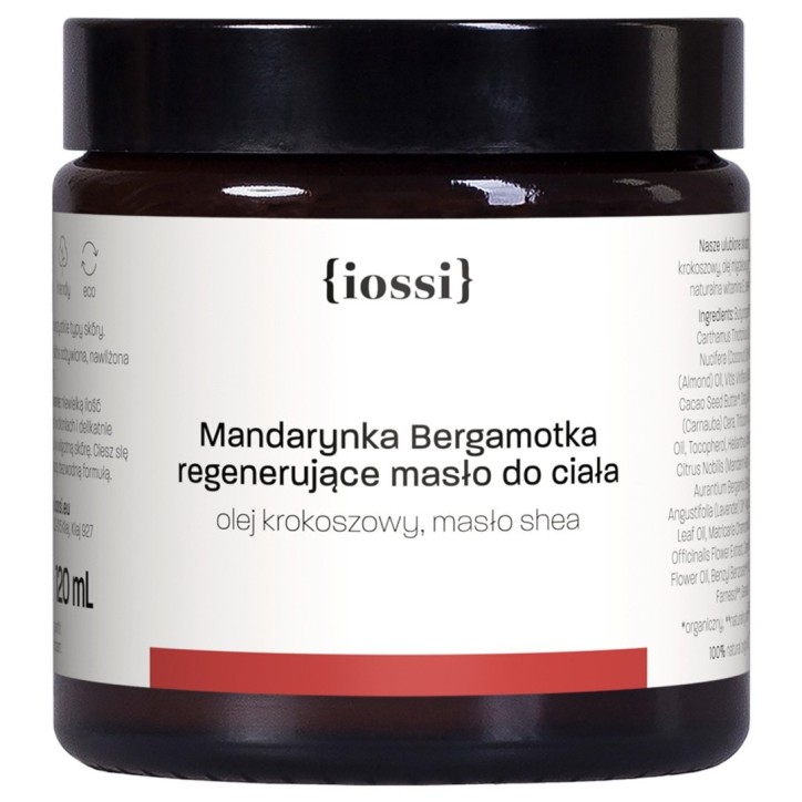 Mandarynka Bergamotka. Regenerujące masło do ciała z olejem krokoszowym i masłem shea Mandarynka Bergamotka. Regenerujące masło do ciała z olejem krokoszowym i masłem shea