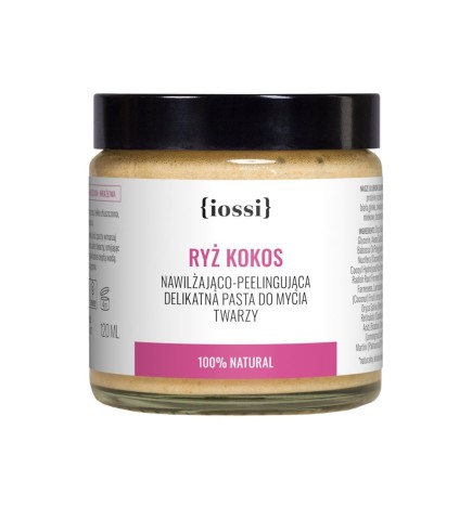 Ryż i Kokos. Peelingująca pasta do mycia twarzy z proteinami ryżowymi i ekstraktem z kokosa – naturalny kosmetyk | Sklep Iossi