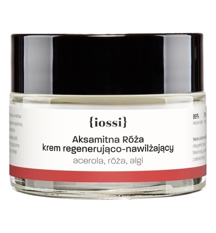 Aksamitna Róża. Krem regenerująco nawilżający. Acerola, róża, algi – naturalny kosmetyk | Sklep Iossi